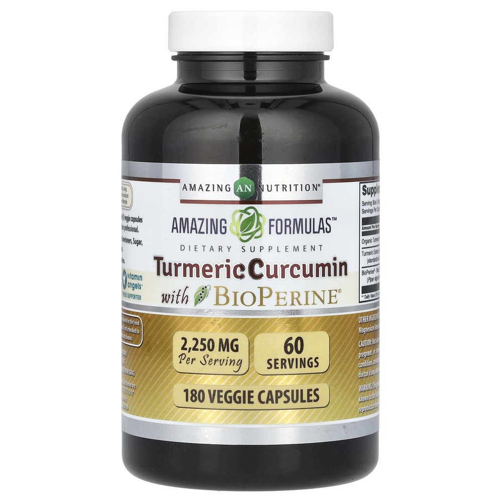 Turmeric Curcumin with BioPerine, 2,250 mg, 180 Veggie Capsules (750 mg per
