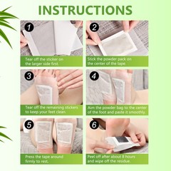 Deep cleaning foot patch, 20 Pcs Natural Bamboo Vinegar Ginger Powder Foot Pad