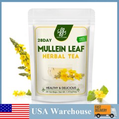 Mullein Leaf Herbal Tea Bags Lung Breathing Cough Relieve Tea 28 Day Healthy US