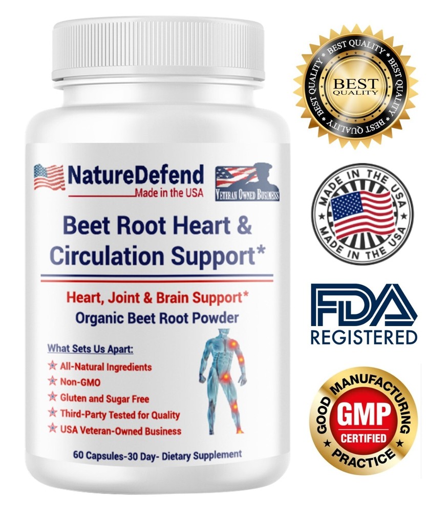 Beet Root – Heart, Circulation & Brain Support – USA Made – Veteran-Owned
