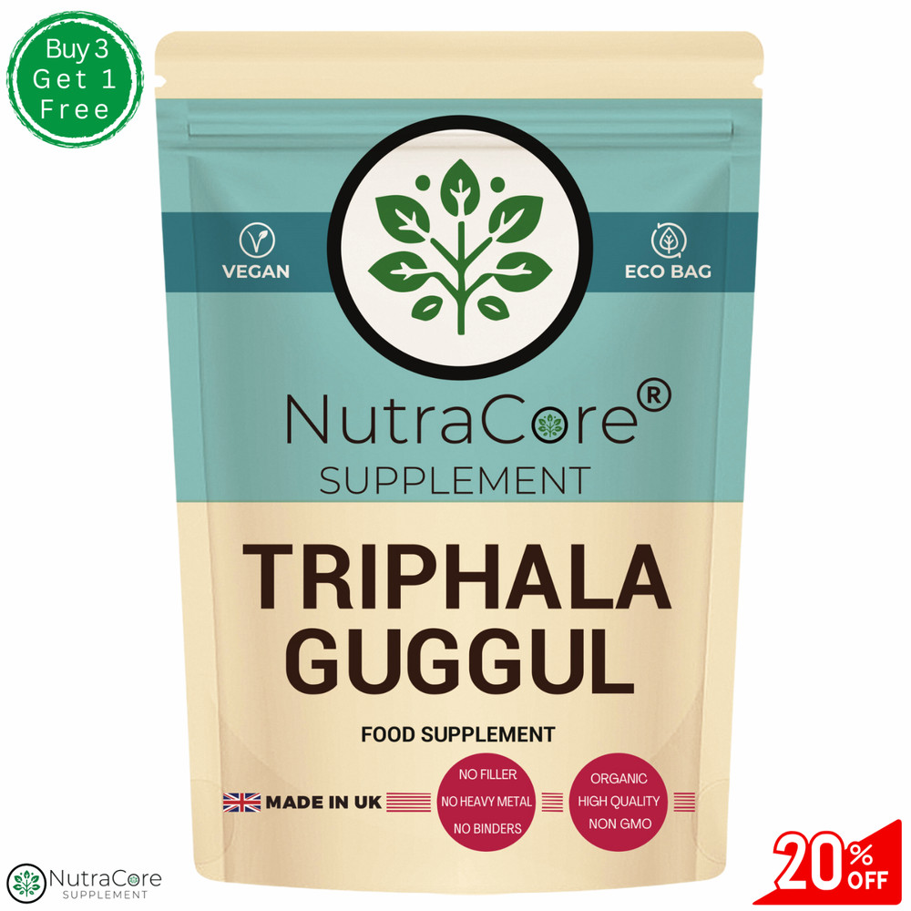 ”Triphala+Guggul” Caps 5500mg-Weight Control & Cholesterol-100%Natural & Vegan