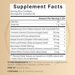 Nattokinase 4,000 FU Per Serving, 240 Softgels – 7-in-1 Formula with CoQ10,