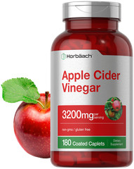 Apple Cider Vinegar 3200mg | 180 Caplets | Vegetarian, Non-GMO | by Horbaach
