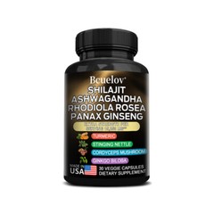 Shilaji Ashwagandh Rhodiola Rosea Ginsen High Strength 15,250 Mg Per Serving