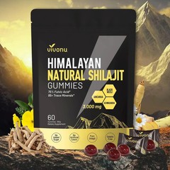 VivoNu Himalayan Shilajit Gummies Ashwagandha Gokshura Fulvic 85+ Minerals