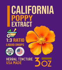 California Poppy Extract – Easy Liquid Drops – Made in the USA