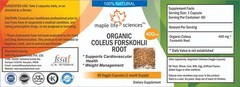 ORGANIC Coleus Forskohlii Root Capsules Weight Loss Pure & High Quality