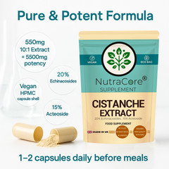 Cistanche Capsules,5500mg-(20% Echinacosides)-Antioxidant, Brain, Muscle Support