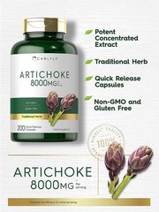Artichoke Extract 8000mg | 200 Capsules | Non-GMO & Gluten Free | by Carlyle