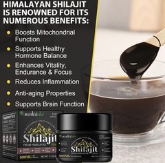6Pack 100% Himalayan Shilajit, Soft Resin,Organic,Extremely Potent,Fulvic Acid