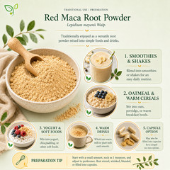 Red Maca Root Powder Herb Organic Dried Cut 28.3g | 1 OZ Culinary Enrich Ready