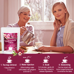 Organic Hibiscus Flower Tea (Hibiscus sabdariffa) – 24 Tea Bags – Free Shipping