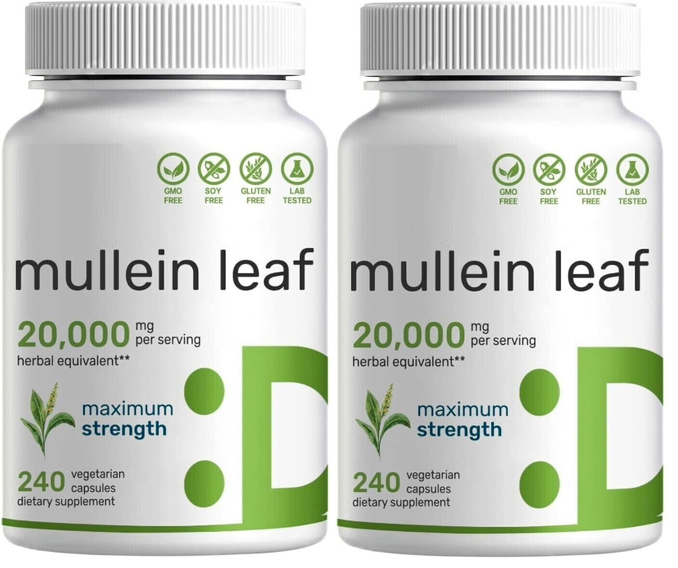 Mullein Leaf 20,000mg 2X240 Veggie Caps Non-GMO/Vegan