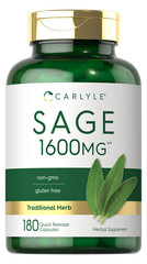 Sage Supplement | 1600mg | 180 Capsules | Non-GMO, Gluten Free | by Carlyle