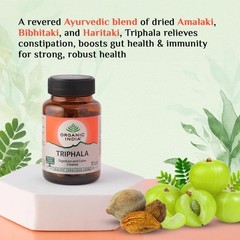 ORGANIC INDIA Triphala 60 Veg Capsules for Gas, Indigestion & Detox Support