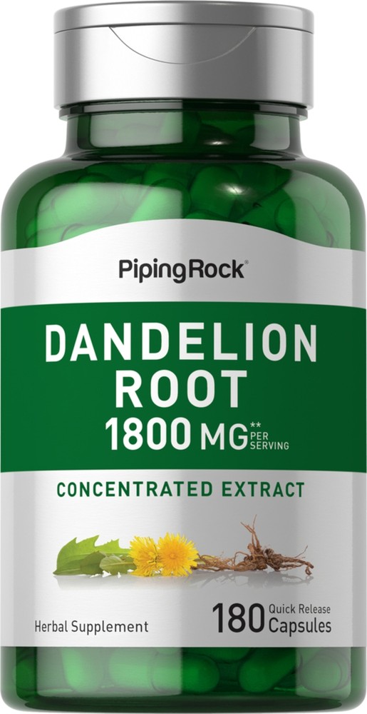 Dandelion Root Capsules | 1800mg | 180 Count | Non-GMO | by Piping Rock