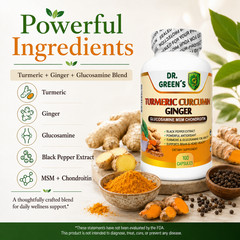 Turmeric Curcumin with Ginger and Bio pepper 2600mg Triple Strength Capsules 200