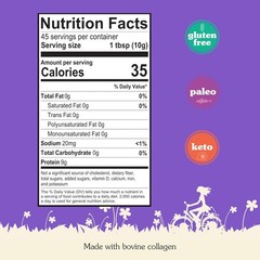 NuNaturals Unflavored Beef Gelatin Powder, Instantly Thickens, Stabilizes, and T