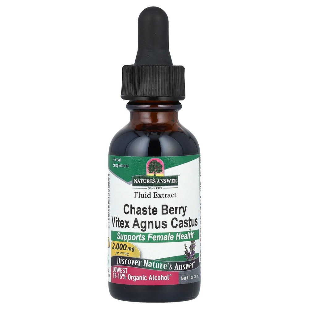 Nature s Answer Vitex Low Organic Alcohol 2 000 mg 1 fl oz 30 ml Gluten-Free,