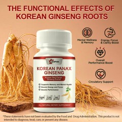 Best Korean Red Panax Ginseng Extract 1600mg 60 Capsule – Extra Strength NON-GMO