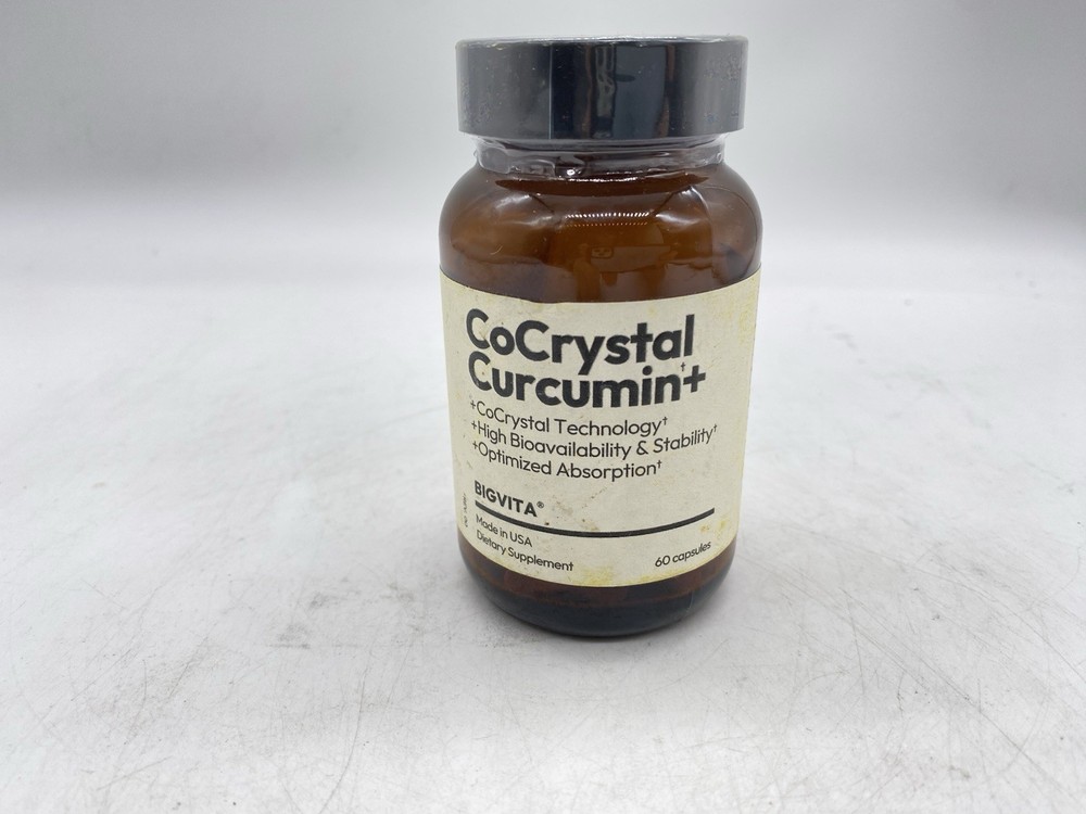 BIGVITA CoCrystal Curcumin+ | 6.3X Absorption with Curcumin & L-Carnitine, 60ct.