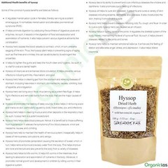 Hyssop Herb Organic Dried Cut Hysoppus Officinalis Wild Crafted from Europe