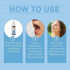 1~5x Breath Smooth Herbal Lung Cleansing Spray Relieve Lung Discomfort 30ml