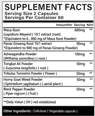 Maca Root 6000mg -30/60/120caps Hormonal Balance, Pure Natural Vegan Gluten-Free