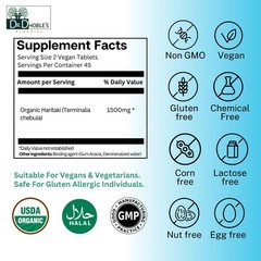 Dr. Dhoble’s Remedies USDA Organic Haritaki, No Extract, Vegan 90 Tablets