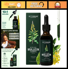 Mullein Drops Tincture for Lung Detox – Alcohol-Free Respiratory Support, 1 Mont
