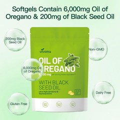 Aceite De Oregano En 300 Capsulas Con Carvacrol Timol 6000 mg Apoyo Inmunológico