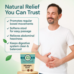 Organic Senna Leave Capsule 500mg-(8% Sennosides)-Digestive &Constipation-90Caps