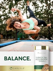 Turkey Tail Mushroom Capsule 1200mg | 200 Count | Non-GMO | by Carlyle