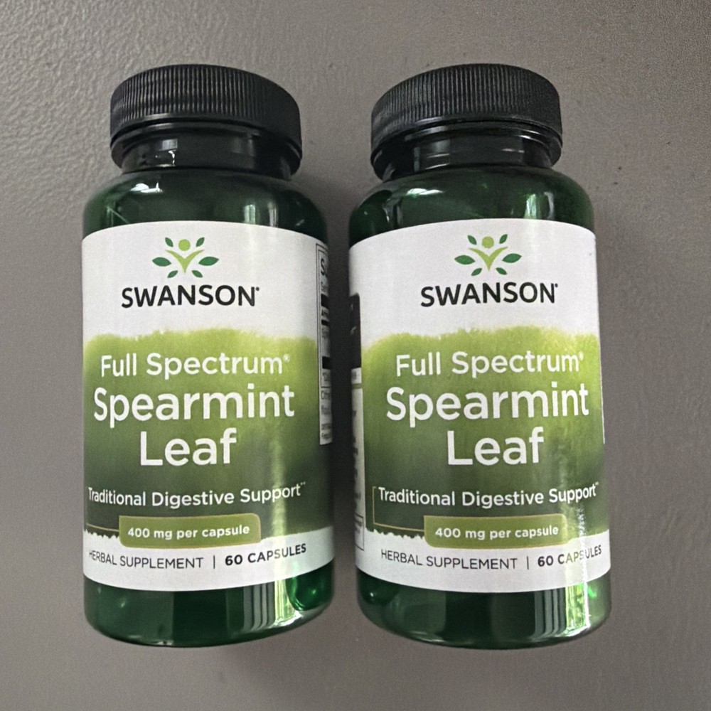Swanson Full Spectrum Spearmint Leaf Capsules, 400 mg, 60 Count (2 PACK)