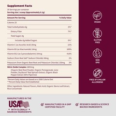 USDA Organic Beet Root Powder – Nitric Oxide Booster for Energy & Blood Flow, 30