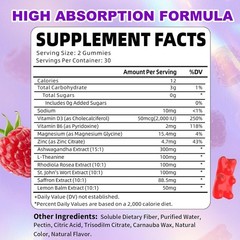 Saffron Gummies, 10-in-1 Saffron Supplements for Kids & Adults with 88.5mg Saffr