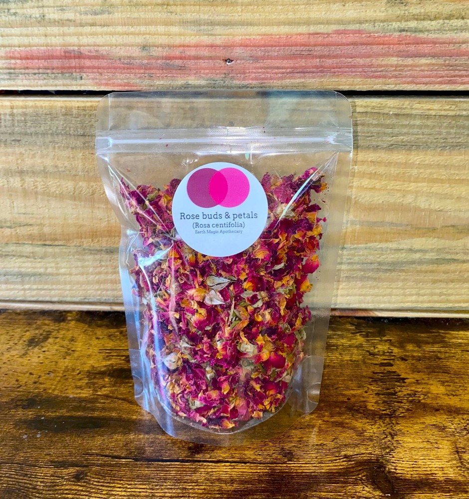 Organic Red Rose Buds Rosa Petals, Fragrant Rose Tea, 1oz, 2oz, 4oz