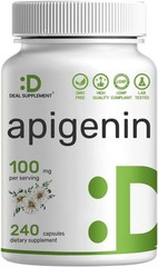 Apigenin, 100mg Per Serving, 240 Capsules – Raw Plant Extract from Chamomile…