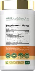 Turmeric Curcumin with Bioperine | 500 mg | 180 Capsules | by Carlyle