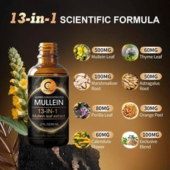 2Pack Mullein Drops for Lungs – Lung Detox for Respiratory Health Lung Cleanse