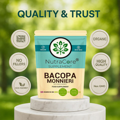 Bacopa Monnieri Capsule, 5000mg-(45% Bacosides) Brain Health, 100% Vegan