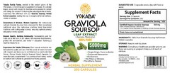 250 Capsules GRAVIOLA SOURSOP Leaf Extract 5000mg Annona Muricata