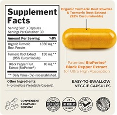 Turmeric Curcumin with Black Pepper Extract 1500mg – High Absorption Ultra Poten