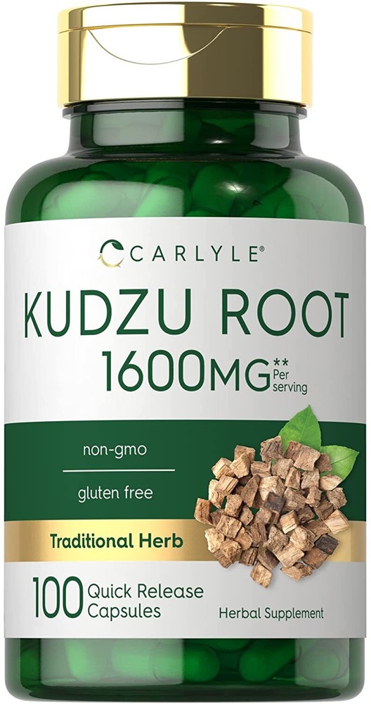 Kudzu Root 1600mg | 100 Extract Capsules | Non-GMO and Gluten Free | by Carlyle
