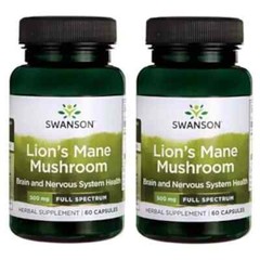 SWANSON LION’S MANE Mushroom 500mg 2 x 60 capsules