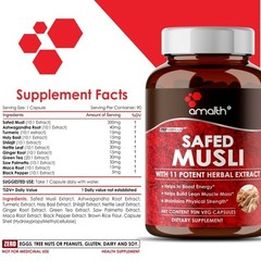 Safed Musli Extract Chlorophytum Borivilianum with 11 Herbs 5750mg 90 Capsules