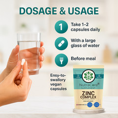Zinc Complex Capsules-(zinc+ Selenium+ Biotin )-Skin & Hair-100% Natural & Vegan