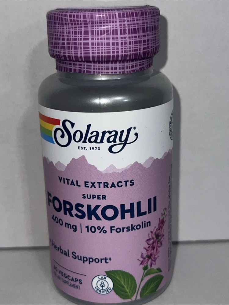 Solaray Super Forskohlii Extract Vegetarian, 10% Forskolin 400 mg | 60. Exp 1/28