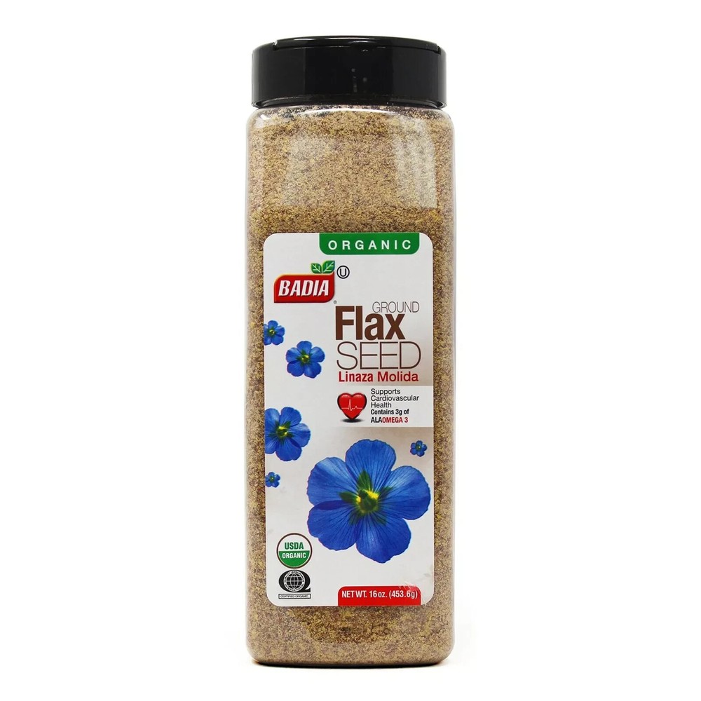 16 oz Bottle Organic Ground Flax/Seed/Powder/Linaza/Molida/Organica/Polvo/Kosher