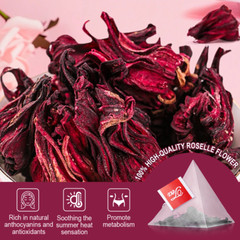 Hibiscus Tea 24 Bags Natural Dried Hibiscus Flower Support Digestion Herbal Tea